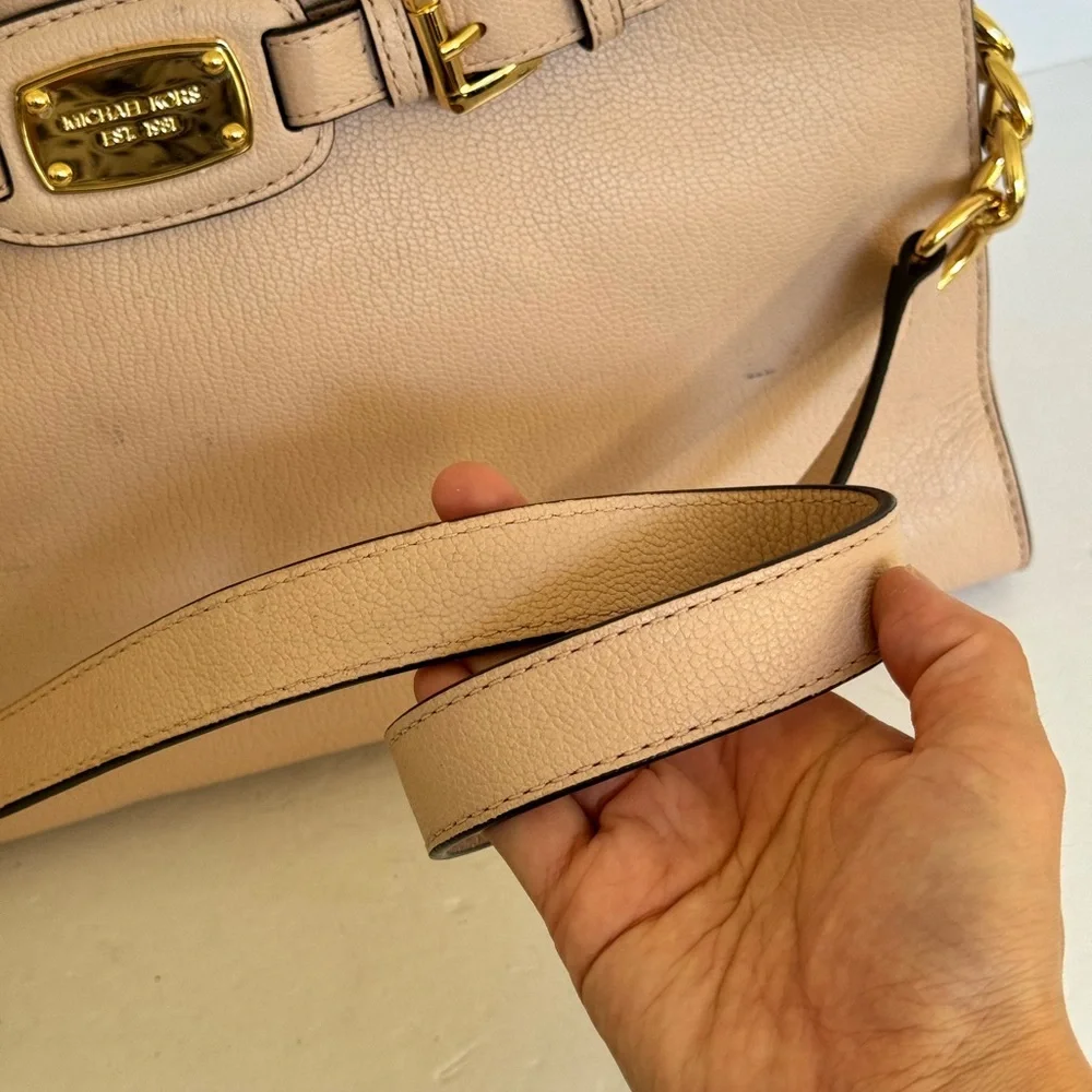 MICHAEL KORS HAMILTON Leather Pink Chain Satchel Crossbody Handbag